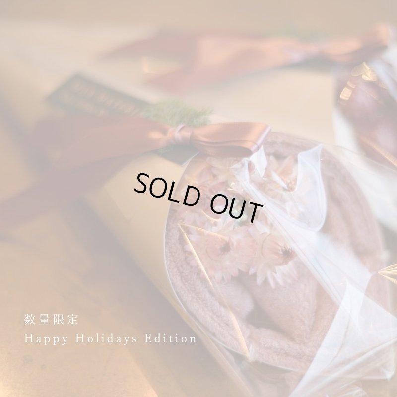 画像4: ◆クリスマス数量限定◆※完売次第終了 花束フェイスタオル FLOWER FACE TOWEL【PEARL EDITION Happy Holidays Ribbon】
