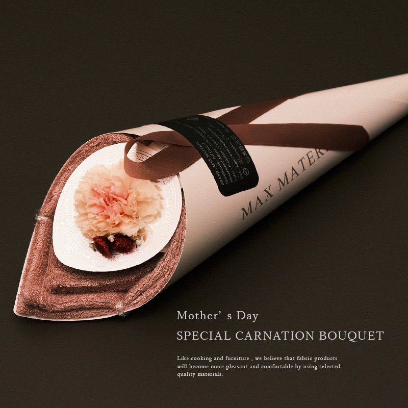 画像4: ◆母の日モデル数量限定品◆ MOTHER'S DAY カーネーション花束フェイスタオル ツートーンモーブピンク CARNATION FACE TOWEL