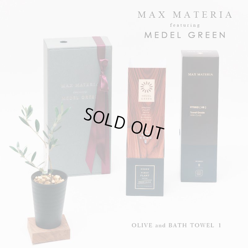 画像6: 「 繁栄の象徴シリーズ 」 MAX MATERIA feat MEDEL GREEN　◆バスタオル１P＆オリーブ若木 ◆ デザイン黒樹脂鉢＆ギフトBOX入り　オリーブ：底から葉先まで約25〜40cm前後に剪定済