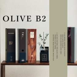 「 繁栄の象徴シリーズ 」 MAX MATERIA feat MEDEL GREEN　◆バス２P＆オリーブ若木 ◆ デザイン黒樹脂鉢＆ギフトBOX入り　オリーブ：底から葉先まで約25〜40cm前後に剪定済