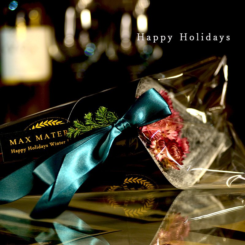 画像4: ◆クリスマス数量限定◆ミニツリーオプション対応※完売次第終了 花束バスタオル FLOWER BATH TOWEL【BLACK EDITION Happy Holidays Ribbon】