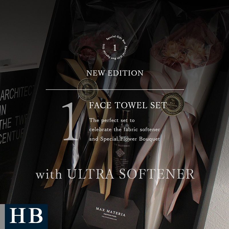 【高性能柔軟剤付】花束フェイスタオル【柔軟剤】セット SOFTENER＆FLOWER FACE TOWEL SET