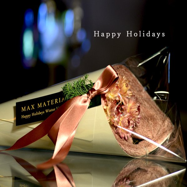 画像5: ◆クリスマス数量限定◆ミニツリーオプション対応※完売次第終了 花束フェイスタオル FLOWER FACE TOWEL【PEARL EDITION Happy Holidays Ribbon】 (5)