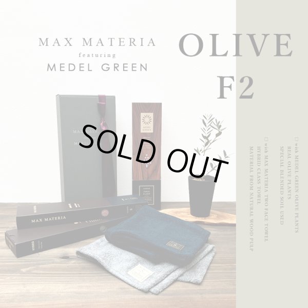 画像1: 「 繁栄の象徴シリーズ 」 MAX MATERIA feat MEDEL GREEN　◆フェイス２P＆オリーブ若木 ◆ デザイン黒樹脂鉢＆ギフトBOX入り　オリーブ：底から葉先まで約25〜40cm前後に剪定済 (1)